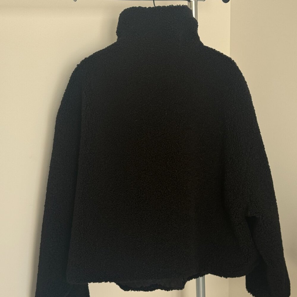 Zara Black Sherpa Fleece Jacket (Size XXL) - Picture 3 of 4